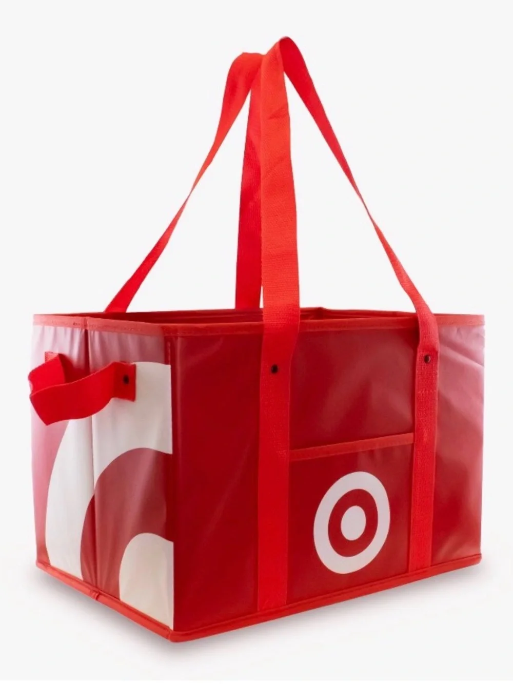 Target Bullseye Red Collapsible Box Bag Reusable Shopping Tote Storage Bin NEW
